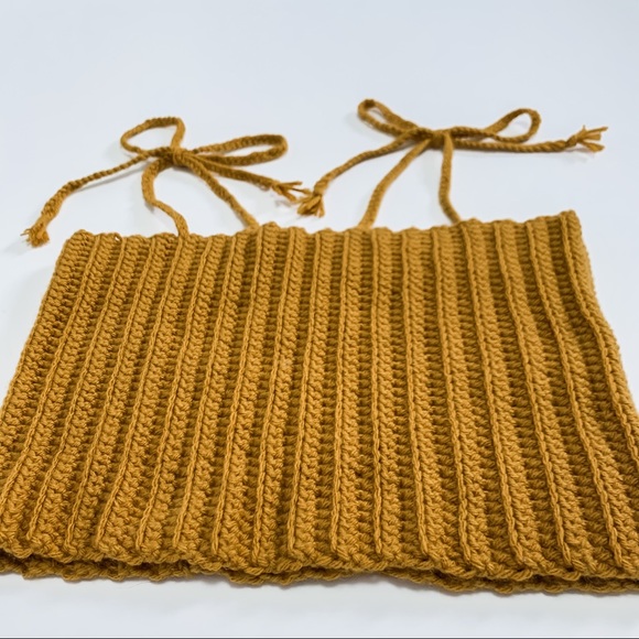 Handmade Crochet Crop Top with Tie Straps - Picture 2 of 5